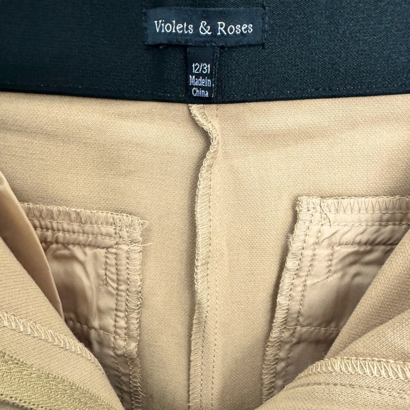 Violets & Roses Tan Pants/Slacks Size 12/31 NWOT - Picture 4 of 6